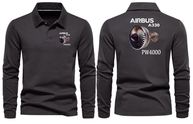 AIRBUS A330 PW 4000 LONG SLEEVE POLO